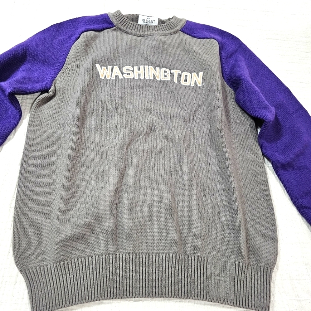 Hillflint Washington University Tailgate Crew Neck Sweater Sz Small NWTs Huskies